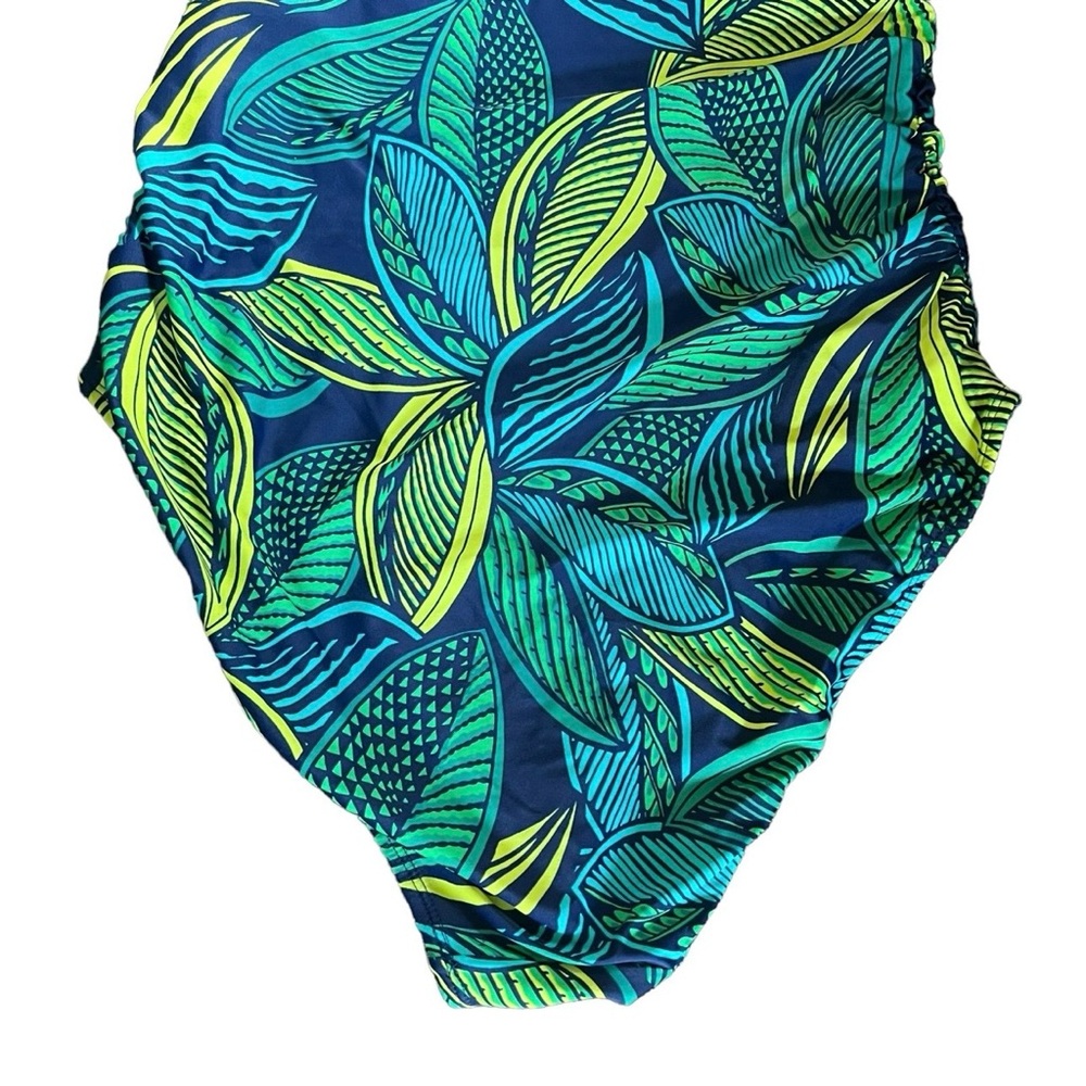 Women’s Tropical Print Halter One Piece Swimsuit Size Medium Beach Summer Lined - Picture 7 of 11